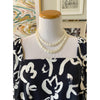 J.Crew Dark Navy and White Abstract Print Square Neck Blouse by J.Crew 365 - Vintage Meet Modern Vintage Jewelry - Chicago, Illinois - #oldhollywoodglamour #vintagemeetmodern #designervintage #jewelrybox #antiquejewelry #vintagejewelry