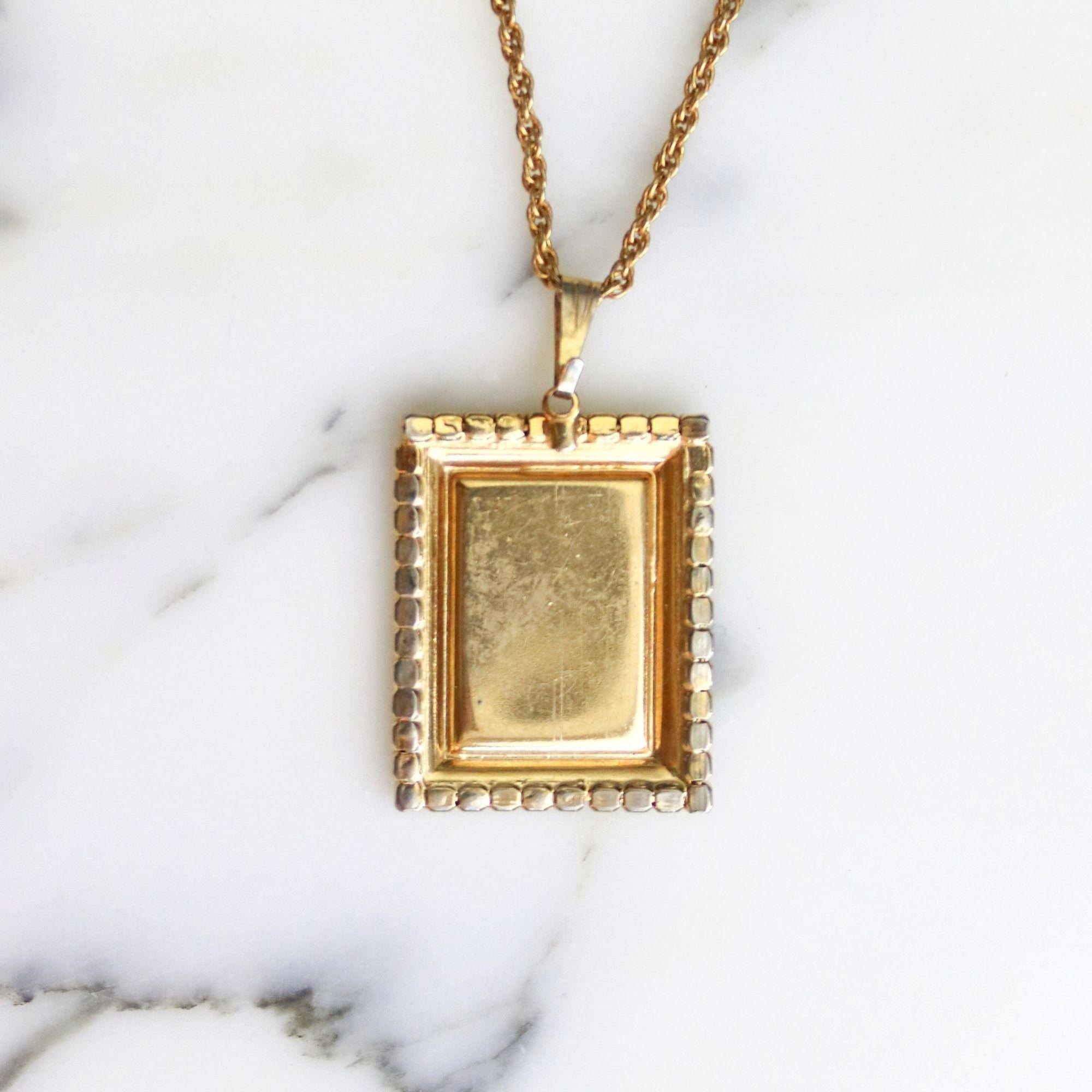 Vintage Guilloche Pendant with Rhinestone Accents by Unsigned Beauty - Vintage Meet Modern Vintage Jewelry - Chicago, Illinois - #oldhollywoodglamour #vintagemeetmodern #designervintage #jewelrybox #antiquejewelry #vintagejewelry
