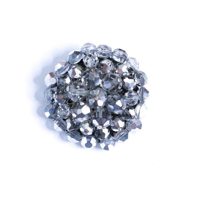 Vintage Vogue Bijoux Mirrored Silver Rhinestone Beaded Cluster Brooch by Unsigned Beauty - Vintage Meet Modern Vintage Jewelry - Chicago, Illinois - #oldhollywoodglamour #vintagemeetmodern #designervintage #jewelrybox #antiquejewelry #vintagejewelry