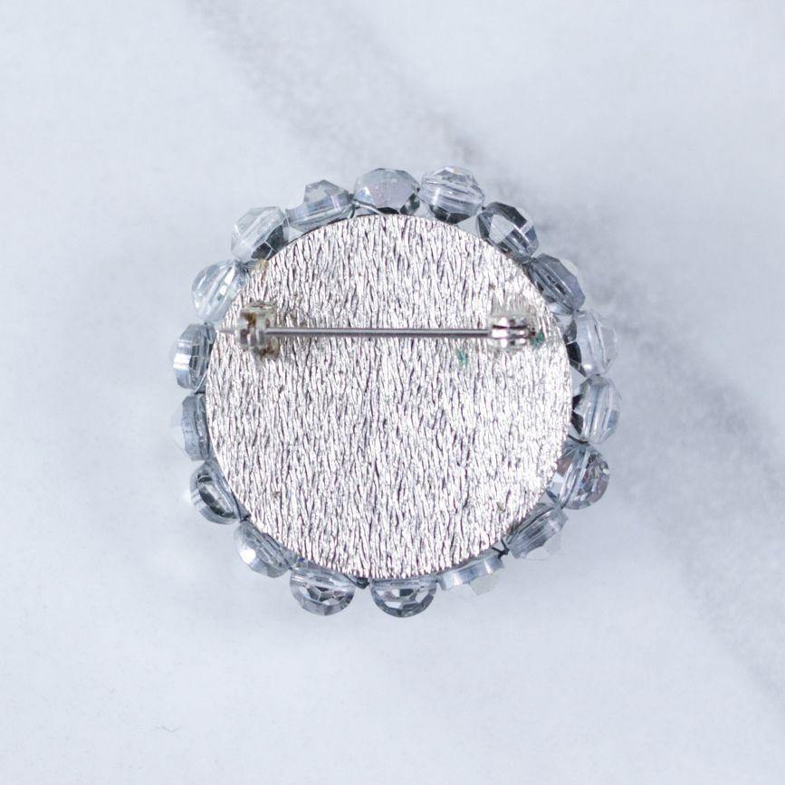 Vintage Vogue Bijoux Mirrored Silver Rhinestone Beaded Cluster Brooch by Unsigned Beauty - Vintage Meet Modern Vintage Jewelry - Chicago, Illinois - #oldhollywoodglamour #vintagemeetmodern #designervintage #jewelrybox #antiquejewelry #vintagejewelry