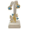 Vintage Sarah Coventry White Leaf and Turquoise  Bead Earrings by Sarah Coventry - Vintage Meet Modern Vintage Jewelry - Chicago, Illinois - #oldhollywoodglamour #vintagemeetmodern #designervintage #jewelrybox #antiquejewelry #vintagejewelry
