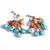 Vintage Bohemian Chic Turquoise and Coral Lucite Dangling Statement Earrings by Unsigned Beauty - Vintage Meet Modern Vintage Jewelry - Chicago, Illinois - #oldhollywoodglamour #vintagemeetmodern #designervintage #jewelrybox #antiquejewelry #vintagejewelry