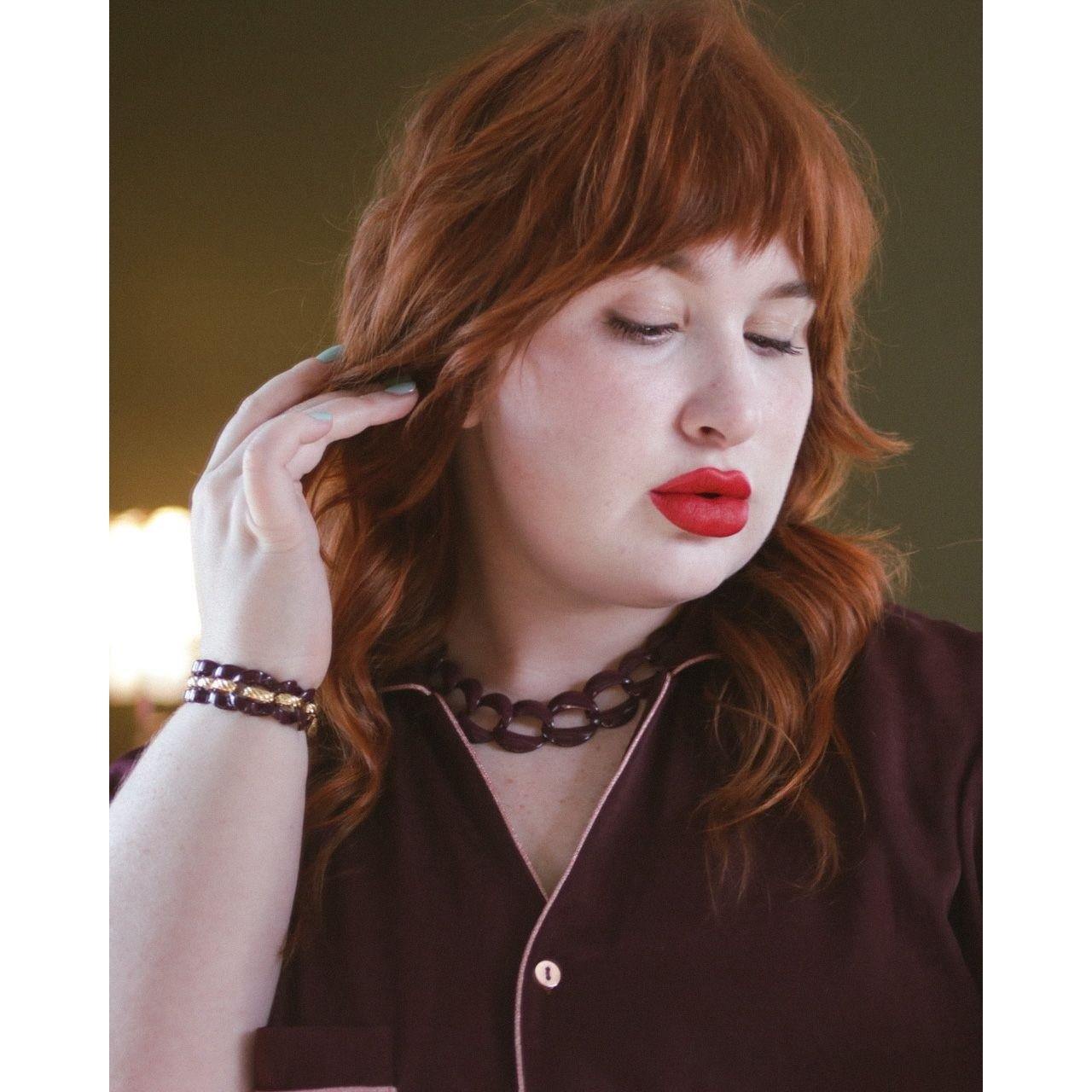 Vintage Napier Chunky Purple Link Bracelet by Napier - Vintage Meet Modern Vintage Jewelry - Chicago, Illinois - #oldhollywoodglamour #vintagemeetmodern #designervintage #jewelrybox #antiquejewelry #vintagejewelry