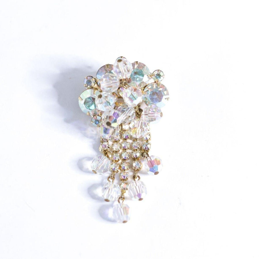 Vintage Juliana Sparkly Aurora Borealis Cha Cha Brooch Pendant by Juliana - Vintage Meet Modern Vintage Jewelry - Chicago, Illinois - #oldhollywoodglamour #vintagemeetmodern #designervintage #jewelrybox #antiquejewelry #vintagejewelry