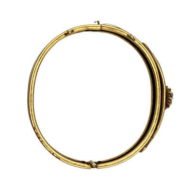 Vintage Victorian Revival Opaline Bangle Bracelet by Unsigned Beauty - Vintage Meet Modern Vintage Jewelry - Chicago, Illinois - #oldhollywoodglamour #vintagemeetmodern #designervintage #jewelrybox #antiquejewelry #vintagejewelry