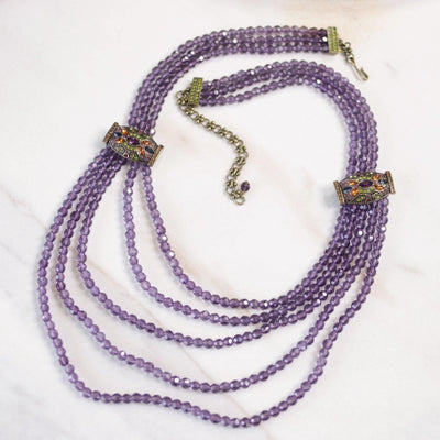 Vintage Heidi Daus Purple Crystal Multi Strand Necklace by Heidi Daus - Vintage Meet Modern Vintage Jewelry - Chicago, Illinois - #oldhollywoodglamour #vintagemeetmodern #designervintage #jewelrybox #antiquejewelry #vintagejewelry