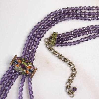 Vintage Heidi Daus Purple Crystal Multi Strand Necklace by Heidi Daus - Vintage Meet Modern Vintage Jewelry - Chicago, Illinois - #oldhollywoodglamour #vintagemeetmodern #designervintage #jewelrybox #antiquejewelry #vintagejewelry