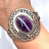 Vintage Whiting and Davis Purple Agate Cuff Bracelet by Whiting and Davis - Vintage Meet Modern Vintage Jewelry - Chicago, Illinois - #oldhollywoodglamour #vintagemeetmodern #designervintage #jewelrybox #antiquejewelry #vintagejewelry