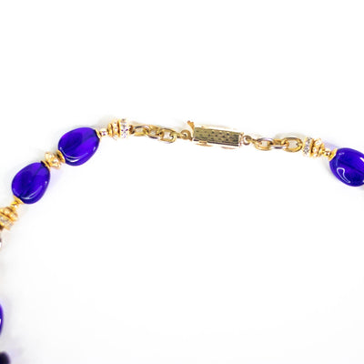 Vintage Cobalt Blue Couture Style Poured Glass Necklace by Unsigned Beauty - Vintage Meet Modern Vintage Jewelry - Chicago, Illinois - #oldhollywoodglamour #vintagemeetmodern #designervintage #jewelrybox #antiquejewelry #vintagejewelry