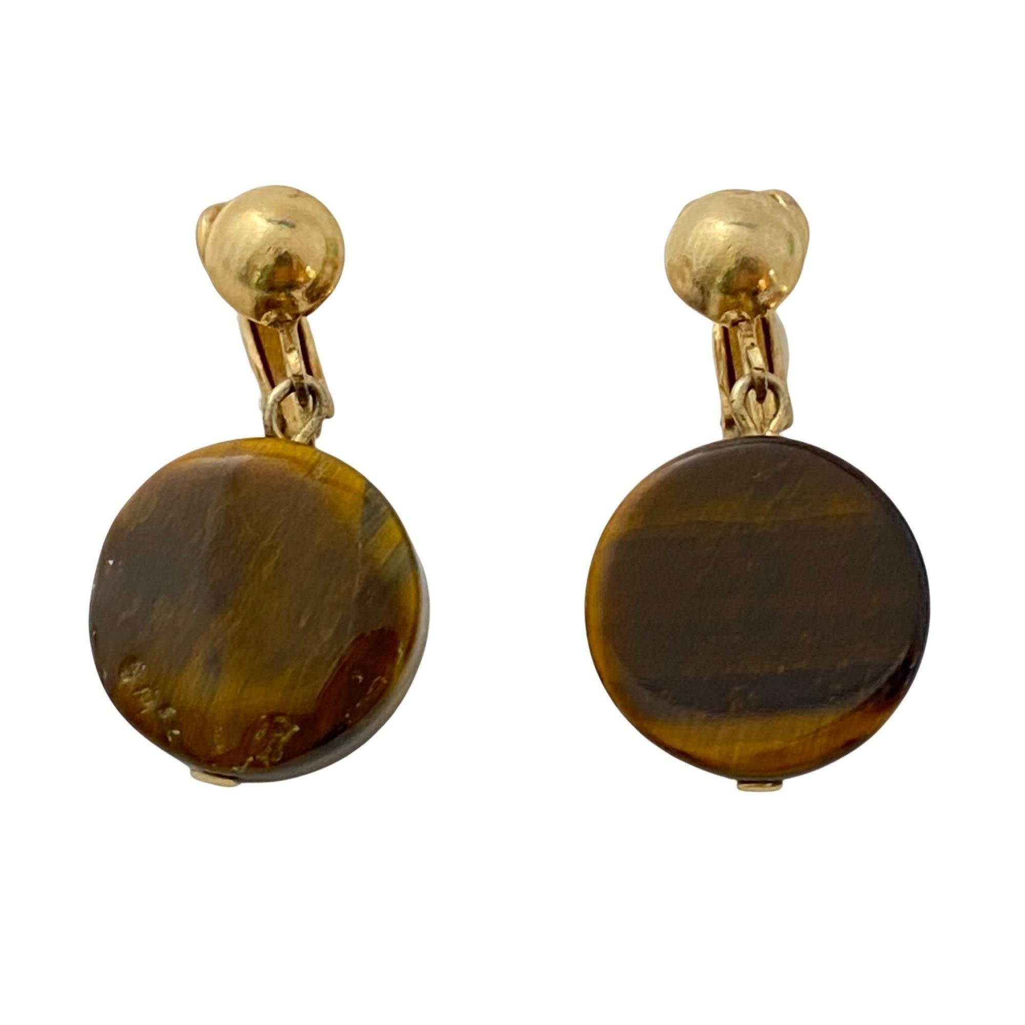 Vintage Tigers Eye Earrings by Unsigned Beauty - Vintage Meet Modern Vintage Jewelry - Chicago, Illinois - #oldhollywoodglamour #vintagemeetmodern #designervintage #jewelrybox #antiquejewelry #vintagejewelry