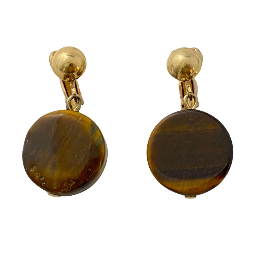 Vintage Tigers Eye Earrings by Unsigned Beauty - Vintage Meet Modern Vintage Jewelry - Chicago, Illinois - #oldhollywoodglamour #vintagemeetmodern #designervintage #jewelrybox #antiquejewelry #vintagejewelry