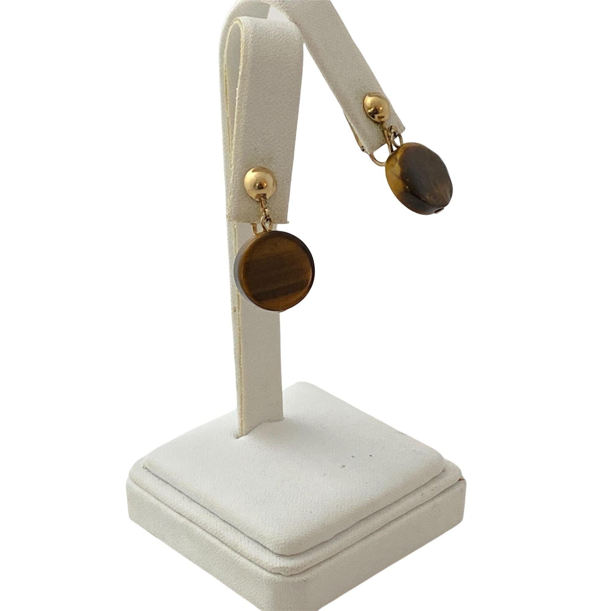 Vintage Tigers Eye Earrings by Unsigned Beauty - Vintage Meet Modern Vintage Jewelry - Chicago, Illinois - #oldhollywoodglamour #vintagemeetmodern #designervintage #jewelrybox #antiquejewelry #vintagejewelry