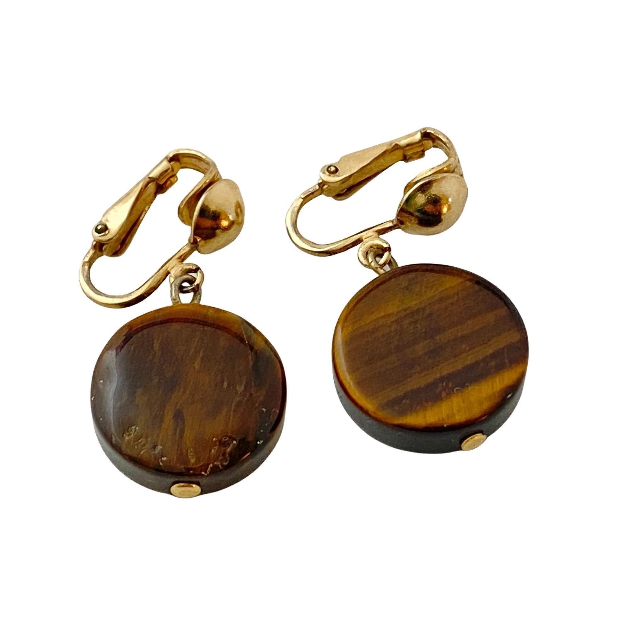 Vintage Tigers Eye Earrings by Unsigned Beauty - Vintage Meet Modern Vintage Jewelry - Chicago, Illinois - #oldhollywoodglamour #vintagemeetmodern #designervintage #jewelrybox #antiquejewelry #vintagejewelry