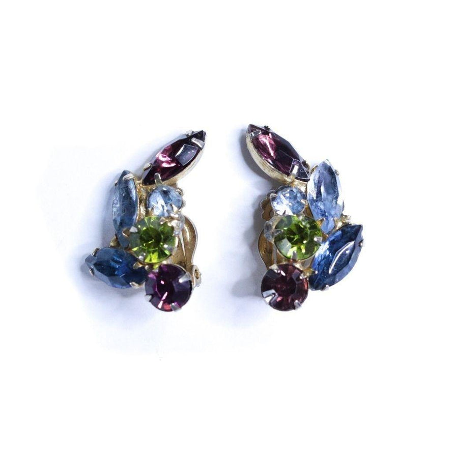 Vintage Juliana Colorful Rhinestone Statement Earrings by Juliana - Vintage Meet Modern Vintage Jewelry - Chicago, Illinois - #oldhollywoodglamour #vintagemeetmodern #designervintage #jewelrybox #antiquejewelry #vintagejewelry