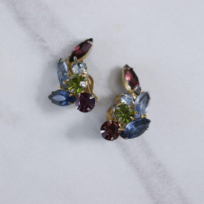 Vintage Juliana Colorful Rhinestone Statement Earrings by Juliana - Vintage Meet Modern Vintage Jewelry - Chicago, Illinois - #oldhollywoodglamour #vintagemeetmodern #designervintage #jewelrybox #antiquejewelry #vintagejewelry