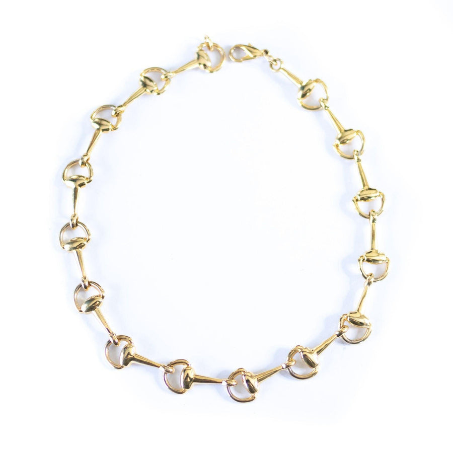 Vintage 1970s Horse Bit French Link Necklace by Unsigned Beauty - Vintage Meet Modern Vintage Jewelry - Chicago, Illinois - #oldhollywoodglamour #vintagemeetmodern #designervintage #jewelrybox #antiquejewelry #vintagejewelry