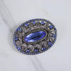 Vintage Czech Blue Crystal and Silver Brooch by Czech - Vintage Meet Modern Vintage Jewelry - Chicago, Illinois - #oldhollywoodglamour #vintagemeetmodern #designervintage #jewelrybox #antiquejewelry #vintagejewelry