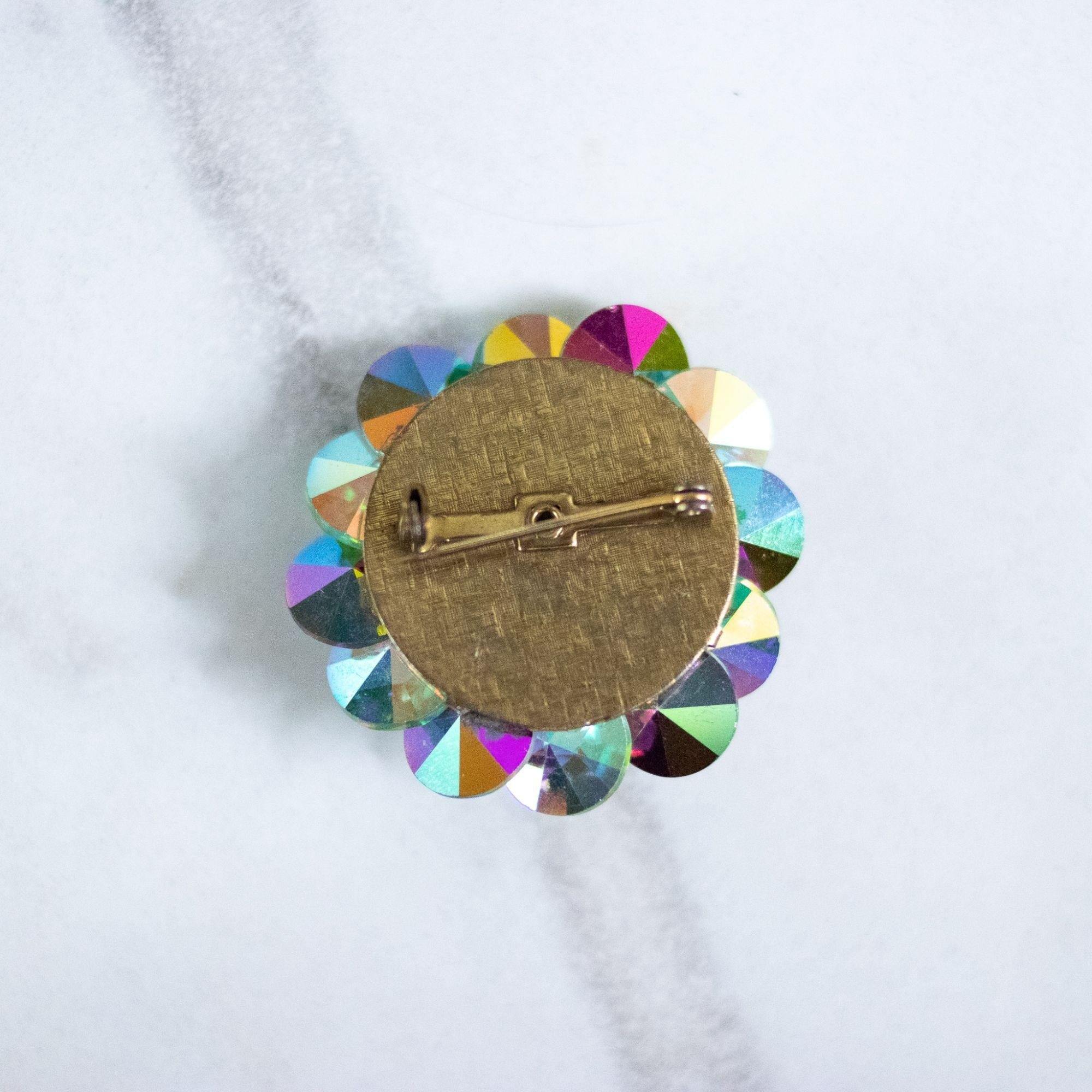 Vintage Green and Purple Rivoli Rhinestone Cluster Brooch by Unsigned Beauty - Vintage Meet Modern Vintage Jewelry - Chicago, Illinois - #oldhollywoodglamour #vintagemeetmodern #designervintage #jewelrybox #antiquejewelry #vintagejewelry