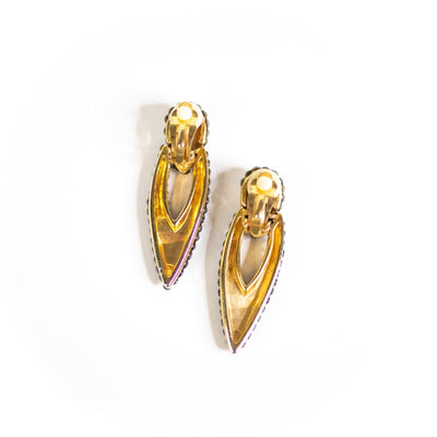 Vintage Smoke Diamante Rhinestone Statement Earrings by Vintage Meet Modern  - Vintage Meet Modern Vintage Jewelry - Chicago, Illinois - #oldhollywoodglamour #vintagemeetmodern #designervintage #jewelrybox #antiquejewelry #vintagejewelry