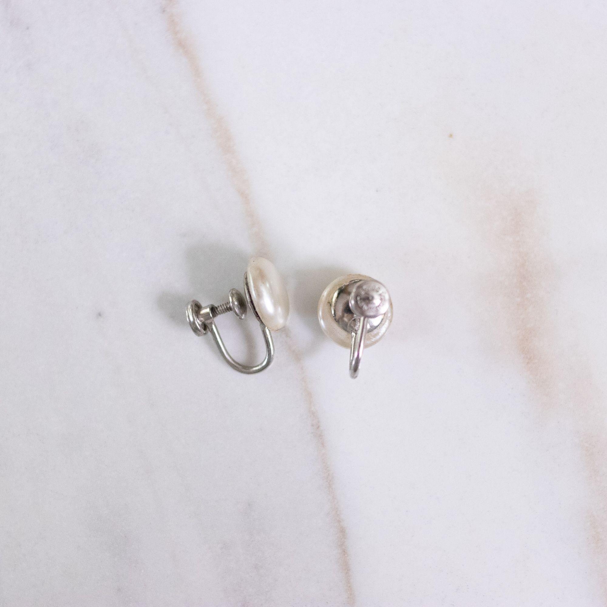 Vintage Button Pearl Earrings by Unsigned Beauty - Vintage Meet Modern Vintage Jewelry - Chicago, Illinois - #oldhollywoodglamour #vintagemeetmodern #designervintage #jewelrybox #antiquejewelry #vintagejewelry