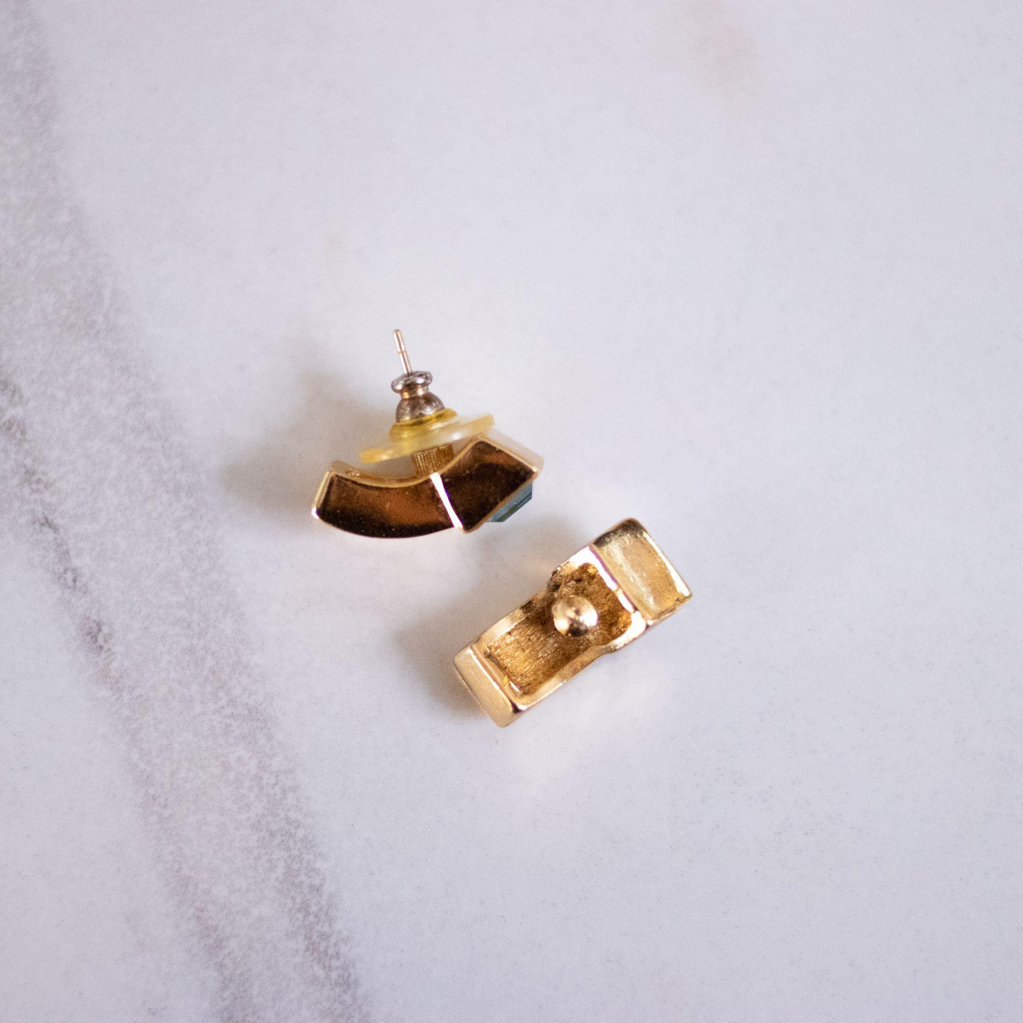 Vintage 1980s Swarovski Blue Crystal and Pave Diamante Rhinestone Earrings by Swarovski - Vintage Meet Modern Vintage Jewelry - Chicago, Illinois - #oldhollywoodglamour #vintagemeetmodern #designervintage #jewelrybox #antiquejewelry #vintagejewelry