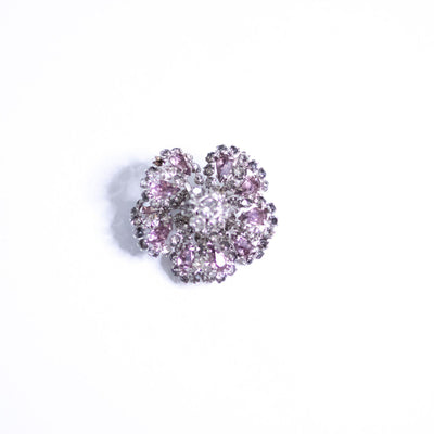 Vintage Weiss Petite Purple and Diamante Rhinestone Flower Brooch by Weiss - Vintage Meet Modern Vintage Jewelry - Chicago, Illinois - #oldhollywoodglamour #vintagemeetmodern #designervintage #jewelrybox #antiquejewelry #vintagejewelry