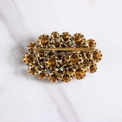 Vintage Made In Austria Yellow Diamante and Amber Rhinestone Brooch by Austria - Vintage Meet Modern Vintage Jewelry - Chicago, Illinois - #oldhollywoodglamour #vintagemeetmodern #designervintage #jewelrybox #antiquejewelry #vintagejewelry