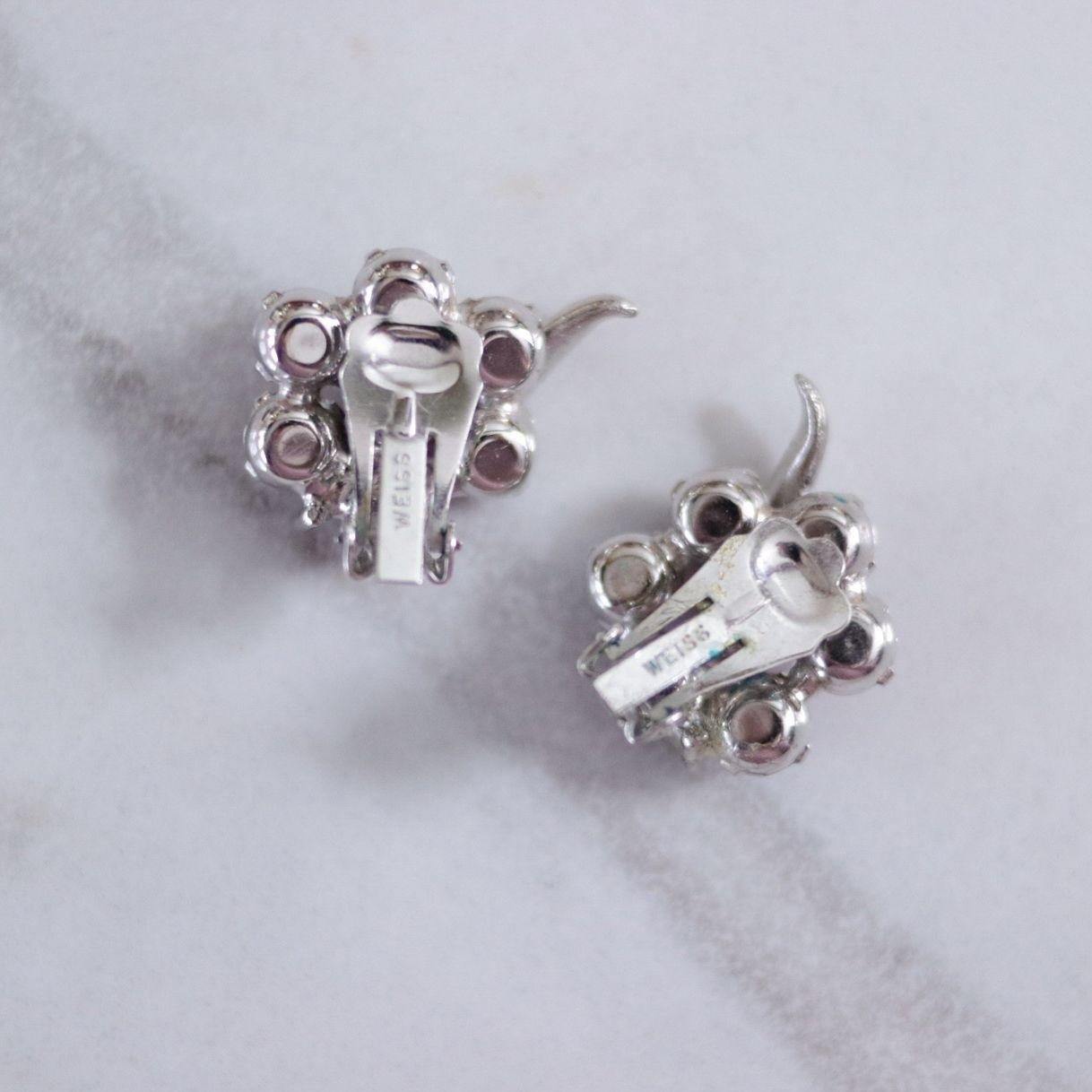 Vintage Weiss Red Rhinestone and Diamante Earrings by Weiss - Vintage Meet Modern Vintage Jewelry - Chicago, Illinois - #oldhollywoodglamour #vintagemeetmodern #designervintage #jewelrybox #antiquejewelry #vintagejewelry