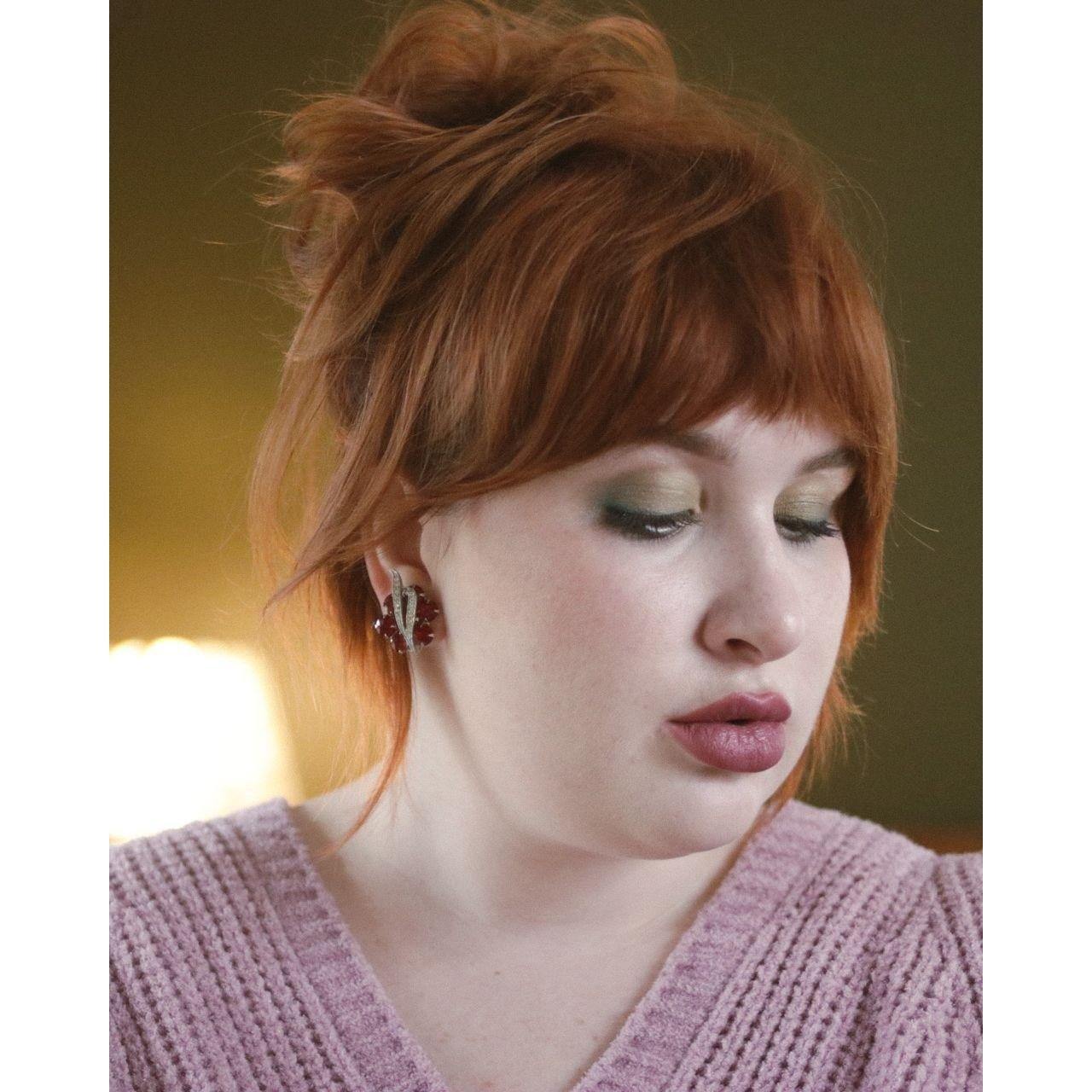 Vintage Weiss Red Rhinestone and Diamante Earrings by Weiss - Vintage Meet Modern Vintage Jewelry - Chicago, Illinois - #oldhollywoodglamour #vintagemeetmodern #designervintage #jewelrybox #antiquejewelry #vintagejewelry