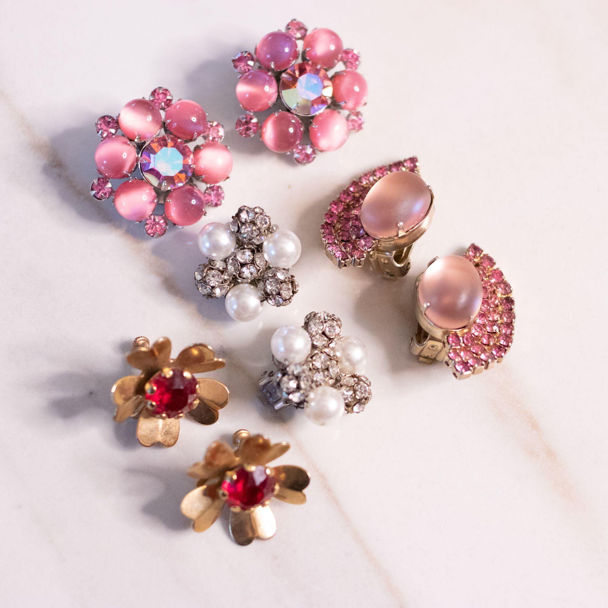 Vintage Pearl and Rhinestone Bead Earrings by Unsigned Beauty - Vintage Meet Modern Vintage Jewelry - Chicago, Illinois - #oldhollywoodglamour #vintagemeetmodern #designervintage #jewelrybox #antiquejewelry #vintagejewelry