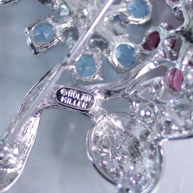 Vintage Nolan Miller Pink and Blue Rhinestone Large Flower Brooch by Nolan Miller - Vintage Meet Modern Vintage Jewelry - Chicago, Illinois - #oldhollywoodglamour #vintagemeetmodern #designervintage #jewelrybox #antiquejewelry #vintagejewelry