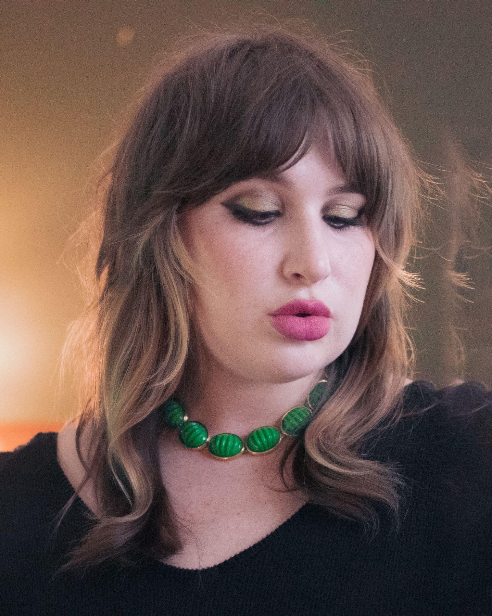 Vintage Monet Green Lucite Bead Necklace by Monet - Vintage Meet Modern Vintage Jewelry - Chicago, Illinois - #oldhollywoodglamour #vintagemeetmodern #designervintage #jewelrybox #antiquejewelry #vintagejewelry