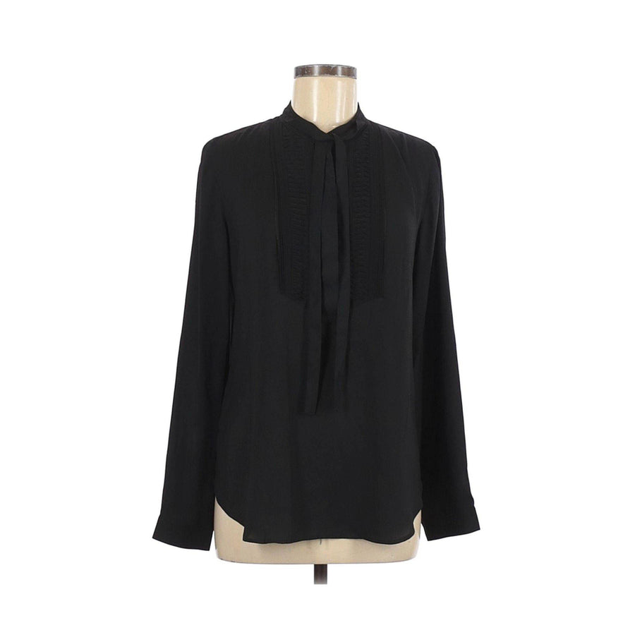 Anne Taylor Black Blouse with Pleat Detail and Bow by Ann Taylor - Vintage Meet Modern Vintage Jewelry - Chicago, Illinois - #oldhollywoodglamour #vintagemeetmodern #designervintage #jewelrybox #antiquejewelry #vintagejewelry
