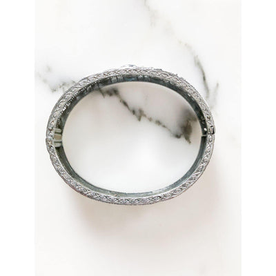 Silver and Blue Art Deco Bracelet by Unsigned Beauty - Vintage Meet Modern Vintage Jewelry - Chicago, Illinois - #oldhollywoodglamour #vintagemeetmodern #designervintage #jewelrybox #antiquejewelry #vintagejewelry