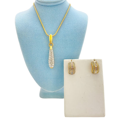 Swarovski Mod Pave Crystal Pendant Necklace & Vintage Monet Baguette and Pave Rhinestone Earrings by Monet, Swarovski - Vintage Meet Modern Vintage Jewelry - Chicago, Illinois - #oldhollywoodglamour #vintagemeetmodern #designervintage #jewelrybox #antiquejewelry #vintagejewelry