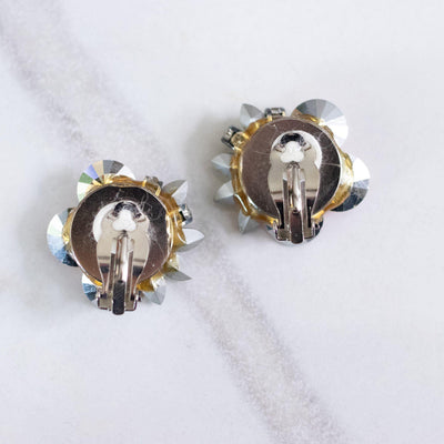 Vintage Peach and Diamante Rhinestone Statement Earrings by Unsigned Beauty - Vintage Meet Modern Vintage Jewelry - Chicago, Illinois - #oldhollywoodglamour #vintagemeetmodern #designervintage #jewelrybox #antiquejewelry #vintagejewelry