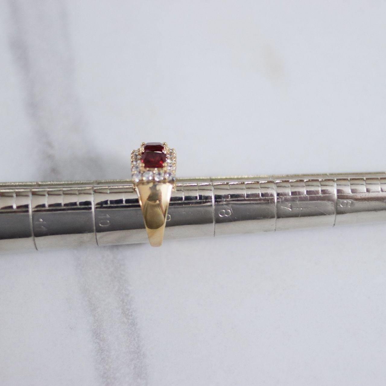 Vintage Ruby and Diamante Crystal Band Ring by Unsigned Beauty - Vintage Meet Modern Vintage Jewelry - Chicago, Illinois - #oldhollywoodglamour #vintagemeetmodern #designervintage #jewelrybox #antiquejewelry #vintagejewelry