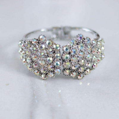 Vintage Aurora Borealis Clamper Bracelet by Unsigned Beauty - Vintage Meet Modern Vintage Jewelry - Chicago, Illinois - #oldhollywoodglamour #vintagemeetmodern #designervintage #jewelrybox #antiquejewelry #vintagejewelry