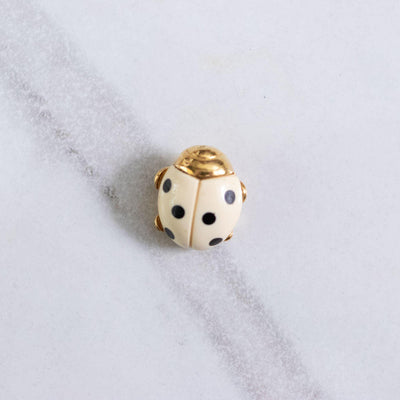 Vintage Crown Trifari Black and White Lady Bug Brooch by Crown Trifari - Vintage Meet Modern Vintage Jewelry - Chicago, Illinois - #oldhollywoodglamour #vintagemeetmodern #designervintage #jewelrybox #antiquejewelry #vintagejewelry
