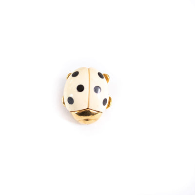 Vintage Crown Trifari Black and White Lady Bug Brooch by Crown Trifari - Vintage Meet Modern Vintage Jewelry - Chicago, Illinois - #oldhollywoodglamour #vintagemeetmodern #designervintage #jewelrybox #antiquejewelry #vintagejewelry