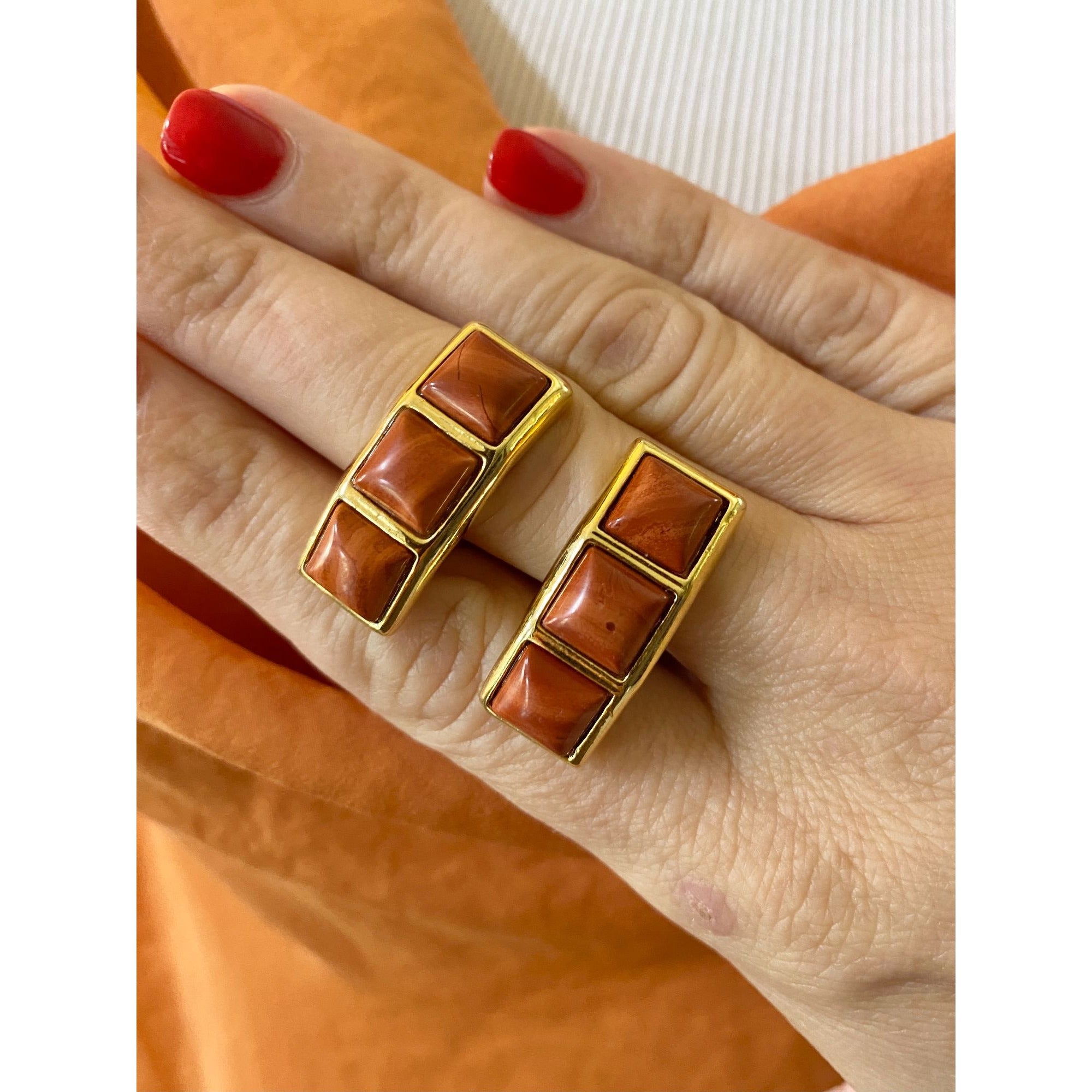 Anthropologie Franka Cowl Neck Blouse in Burnt Orange Color by Anthropologie - Vintage Meet Modern Vintage Jewelry - Chicago, Illinois - #oldhollywoodglamour #vintagemeetmodern #designervintage #jewelrybox #antiquejewelry #vintagejewelry