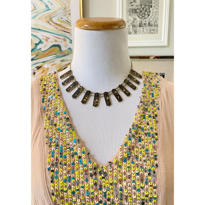 Anthropologie Kristie Sequined Peasant Blouse by Vintage Meet Modern  - Vintage Meet Modern Vintage Jewelry - Chicago, Illinois - #oldhollywoodglamour #vintagemeetmodern #designervintage #jewelrybox #antiquejewelry #vintagejewelry