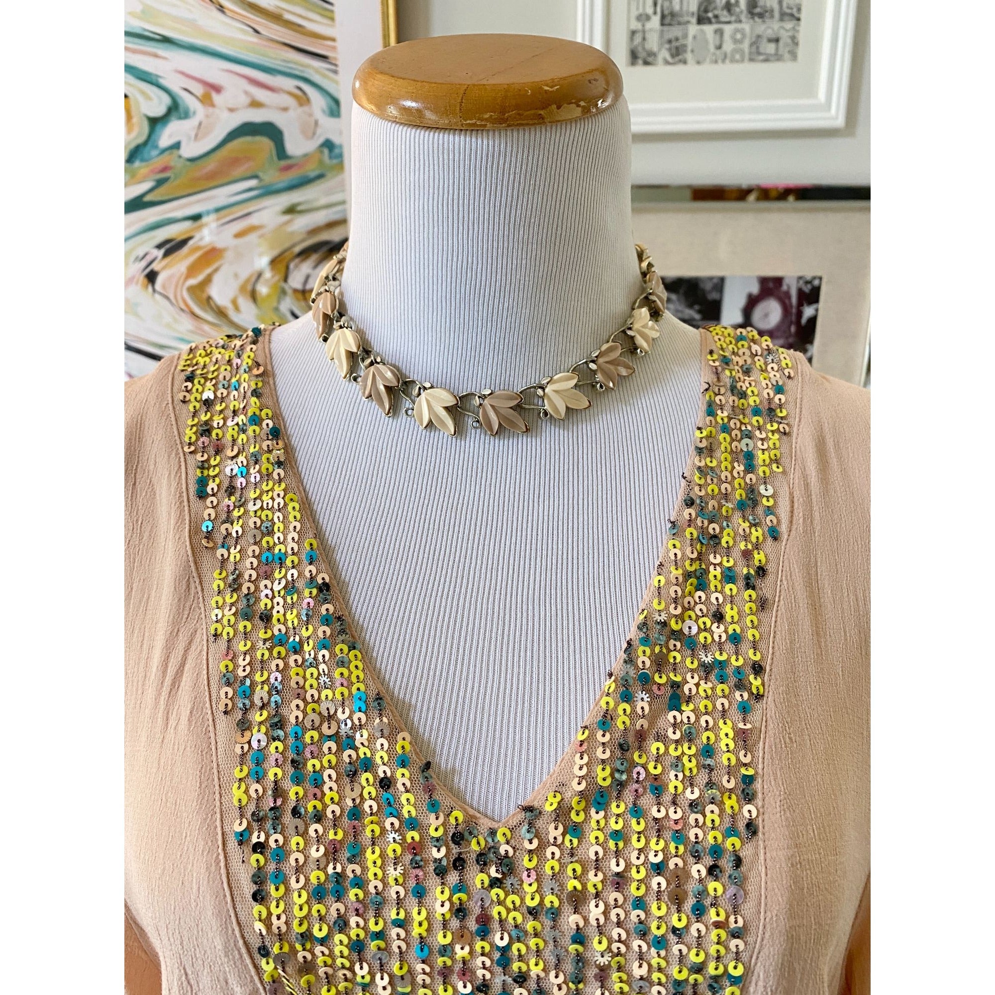 Anthropologie Kristie Sequined Peasant Blouse by Vintage Meet Modern - Vintage Meet Modern Vintage Jewelry - Chicago, Illinois - #oldhollywoodglamour #vintagemeetmodern #designervintage #jewelrybox #antiquejewelry #vintagejewelry