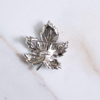 Vintage Lisner Silver with Marcasite Leaf Brooch by Lisner - Vintage Meet Modern Vintage Jewelry - Chicago, Illinois - #oldhollywoodglamour #vintagemeetmodern #designervintage #jewelrybox #antiquejewelry #vintagejewelry