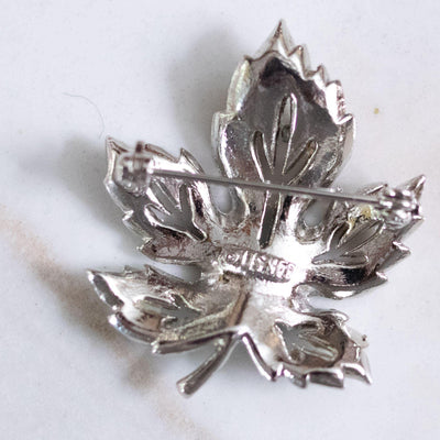 Vintage Lisner Silver with Marcasite Leaf Brooch by Lisner - Vintage Meet Modern Vintage Jewelry - Chicago, Illinois - #oldhollywoodglamour #vintagemeetmodern #designervintage #jewelrybox #antiquejewelry #vintagejewelry