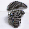 Vintage Fan Shape with Aurora Borealis Silver Shoe Clips by Unsigned Beauty - Vintage Meet Modern Vintage Jewelry - Chicago, Illinois - #oldhollywoodglamour #vintagemeetmodern #designervintage #jewelrybox #antiquejewelry #vintagejewelry