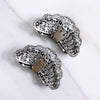 Vintage Fan Shape with Aurora Borealis Silver Shoe Clips by Unsigned Beauty - Vintage Meet Modern Vintage Jewelry - Chicago, Illinois - #oldhollywoodglamour #vintagemeetmodern #designervintage #jewelrybox #antiquejewelry #vintagejewelry