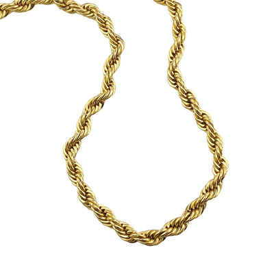 Vintage Medium Width Gold Rope Chain Necklace by Unsigned Beauty - Vintage Meet Modern Vintage Jewelry - Chicago, Illinois - #oldhollywoodglamour #vintagemeetmodern #designervintage #jewelrybox #antiquejewelry #vintagejewelry