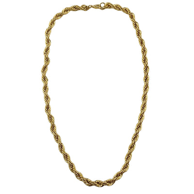Vintage Medium Width Gold Rope Chain Necklace by Unsigned Beauty - Vintage Meet Modern Vintage Jewelry - Chicago, Illinois - #oldhollywoodglamour #vintagemeetmodern #designervintage #jewelrybox #antiquejewelry #vintagejewelry