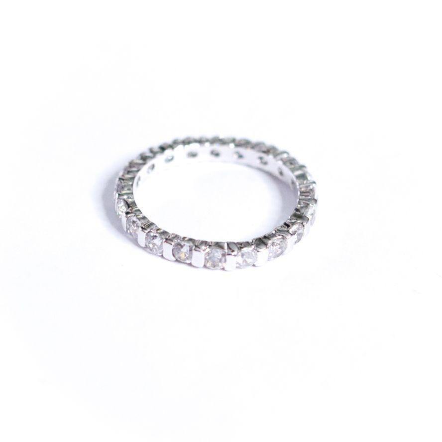 Vintage Sterling Silver Cubic Zirconia Stacking Band Ring
